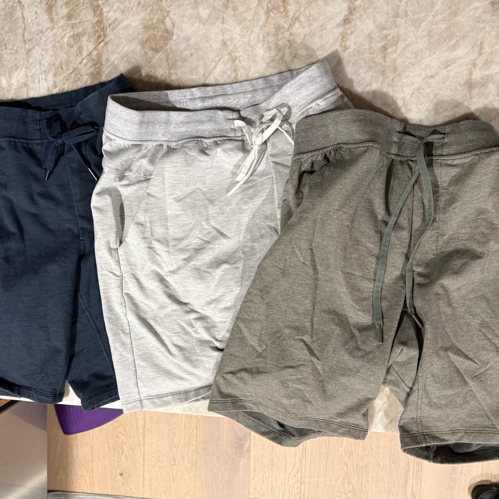 lululemon Men's Athletic Shorts - Navy, Gray, Olive- French Terry Medium